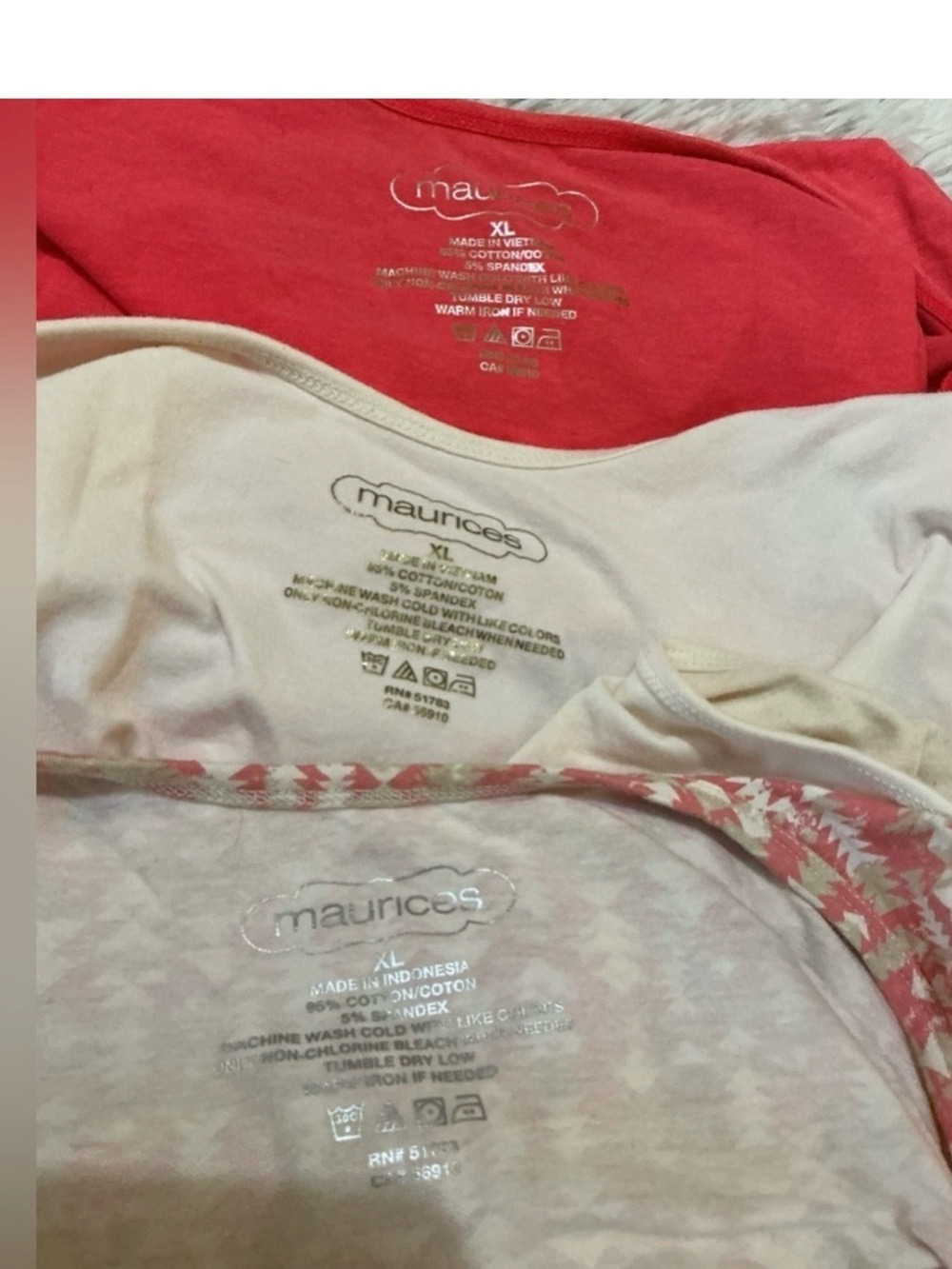 Maurices Tank Top Bundle (3) coral cream & patterned  XL Casual Basic Layering - Picture 4 of 8